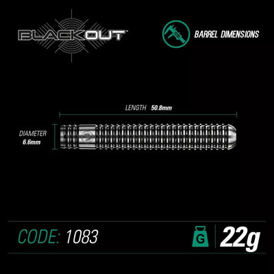 Smiginio strėlytės Winmau Blackout 90% Tungsten alloy 3x22g