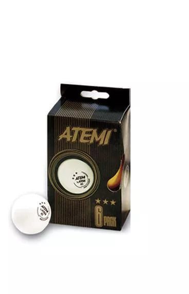 Stalo teniso kamuoliukai Atemi 1* 6vnt./pak. white