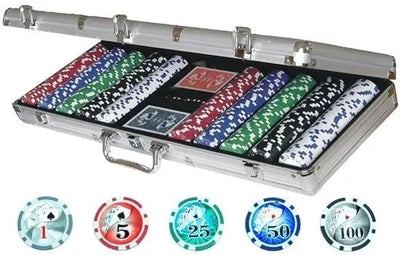 Pokerio žetonų rinkinys Poker Set 500 (su vertėmis)