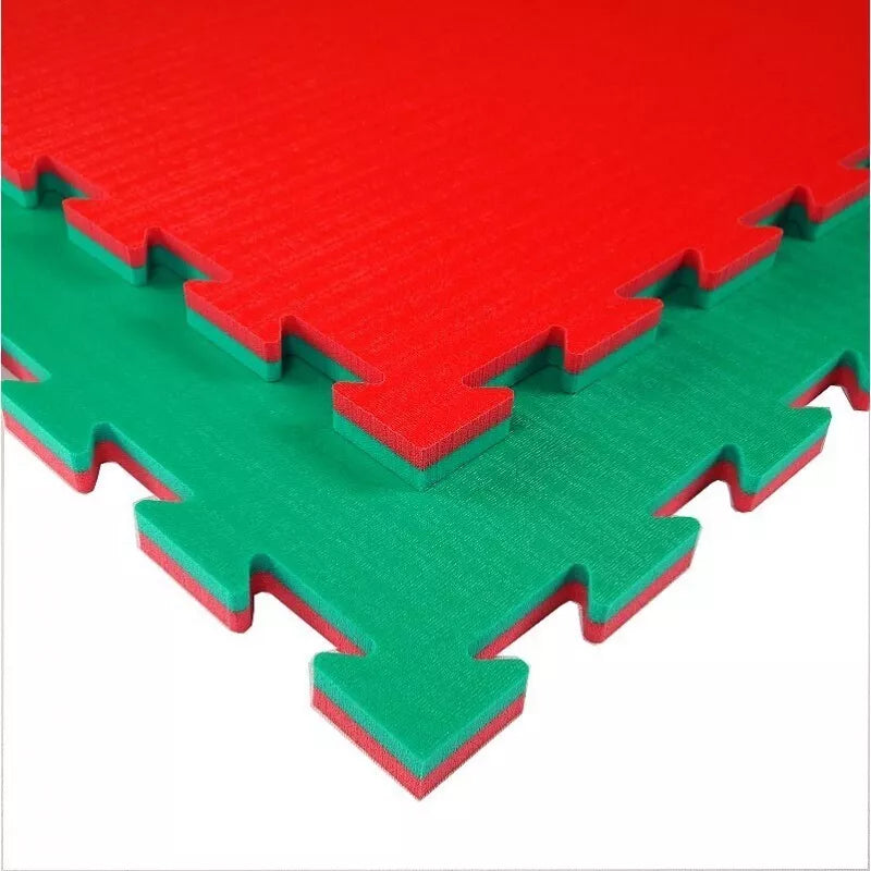 Tatamis XPE 100x100x2cm žalia/raudona (Made in Italy)