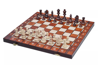 Šaškės, šachmatai, nardai (komplektas) 350x175x50mm, karalius 70mm
